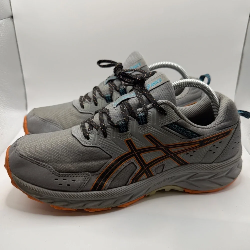 Asics Gel-Venture 9 Trail Running Shoes Grey Orange Sz Mens US 9